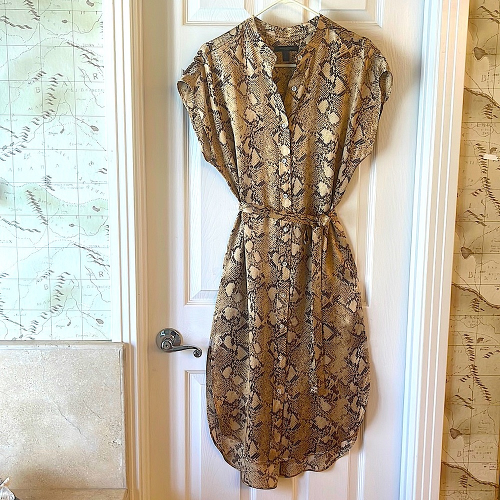 100% Silk Snake Print Dress